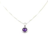 Sterling Silver Gemstone Pendant Necklace