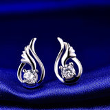 Sterling Silver Angel Wings Stud Earrings