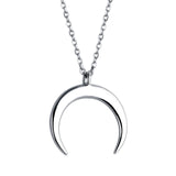 Sterling Silver Crescent Moon Pendant Necklace