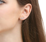 Sterling Silver Cardi Curve Earrings