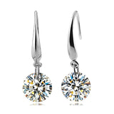 Sterling Silver Zircon Drop Earrings