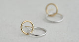 Sterling Silver Intertwined Circle Post Earrings