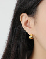 Triple Stranded Hoop Earrings