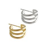 Triple Stranded Hoop Earrings
