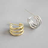 Triple Stranded Hoop Earrings