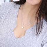 Sterling Silver Double Layered Loving Heart Necklace
