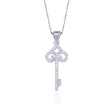 Sterling Silver Crown Key Pendant