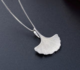 Sterling Silver Ginkgo Leaf Endurance Necklace