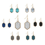 Isabella Silver Drop Earrings With Drusy