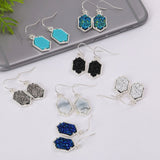 Isabella Silver Drop Earrings With Drusy