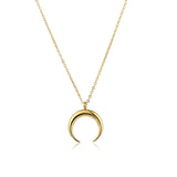 Sterling Silver Crescent Moon Pendant Necklace