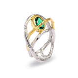 Sterling Silver Green Orbit Lavinia Ring