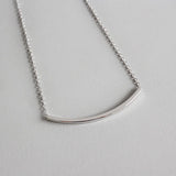 Sterling Silver Curved Bar Necklace