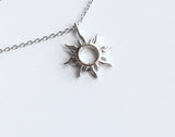 Sterling Silver Sun Pendant Necklace