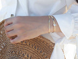 Sterling Silver Temperament Zircon Double Chain Bracelet