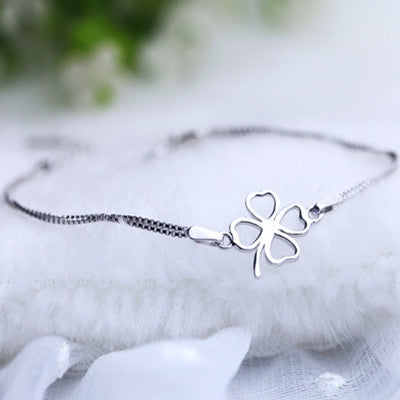 Four Leaf Clover Charm Silver Bracelet  925 Sterling Silver Jewelry Charms  - Agate - Aliexpress