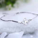 Sterling Silver Lucky 4-Leaf Clover Bracelet