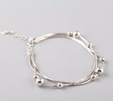 Sterling Silver Multi Strand Ball Bracelet