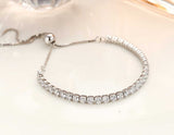 Sterling Silver Round Cut Zircon Bolo Tennis Bracelet