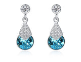 Sterling Silver Blue Topaz & Zircon Earrings