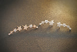 Sterling Silver Star Ear Climbers Earrings