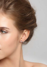 Sterling Silver Star Ear Climbers Earrings