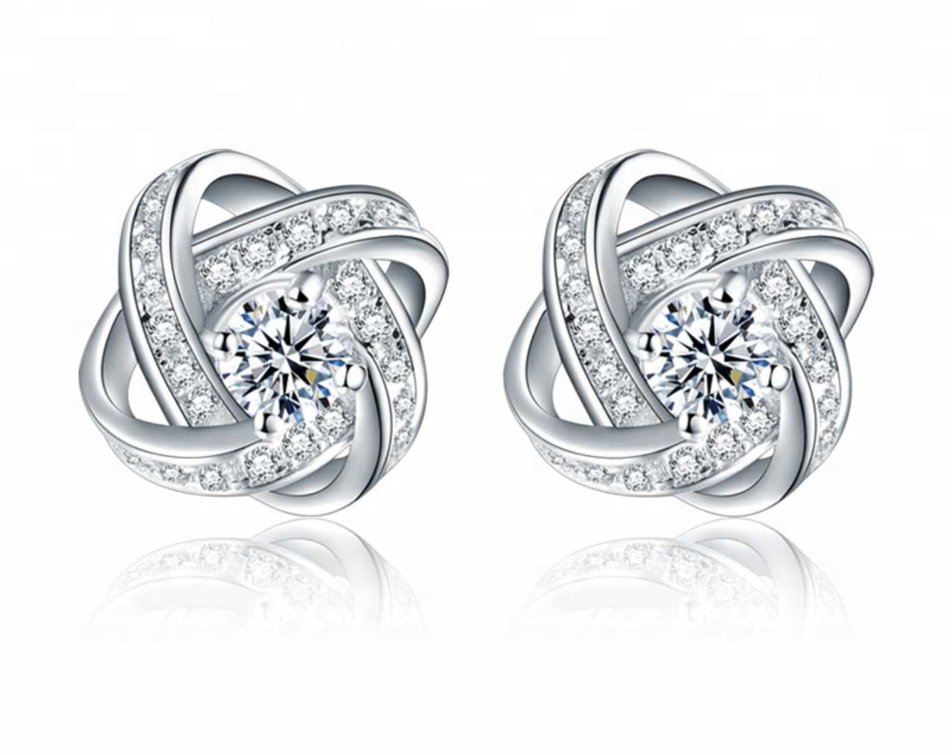 Sterling Silver Elegant Love Knot Earrings – ASMISTYLE