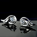 Sterling Silver Angel Wings Stud Earrings