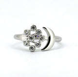 Sterling Silver Moon & Star Ring