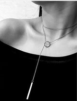 Sterling Silver Long Lariat Necklace