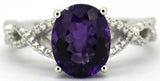 Sterling Silver Amethyst & Zircon Ring