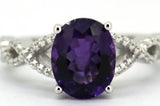 Sterling Silver Amethyst & Zircon Ring
