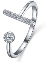 Sterling Silver Circle & Bar Open Ring