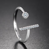 Sterling Silver Circle & Bar Open Ring