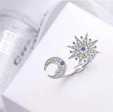 Sterling Silver Star & Moon Ring