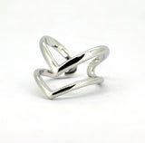 Sterling Silver Double Chevron Ring