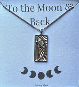 To The Moon and Back Rectangular Pendant Necklace