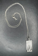 To The Moon and Back Rectangular Pendant Necklace
