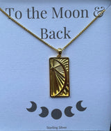 To The Moon and Back Rectangular Pendant Necklace