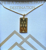 Life Is A Journey Rectangular Pendant Necklace
