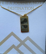 Life Is A Journey Rectangular Pendant Necklace