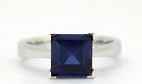 Square Sapphire Solitaire Ring