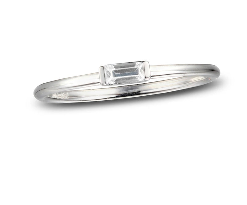 Sterling Silver Baguette Stacking Ring