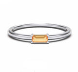 Sterling Silver Baguette Stacking Ring