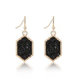 Isabella Silver Drop Earrings With Drusy