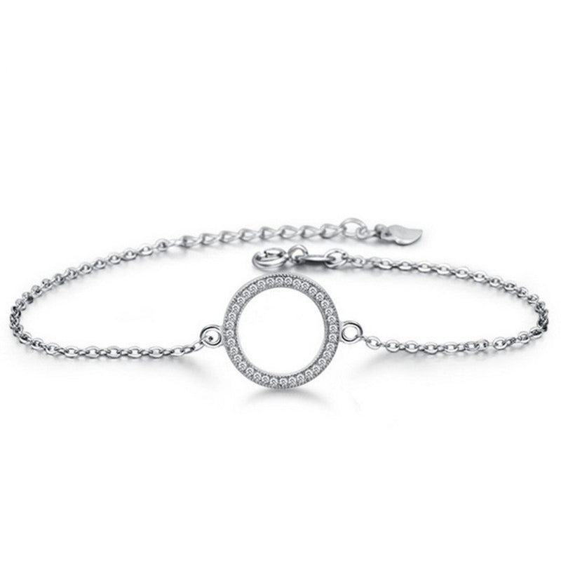 Sterling Silver Halo Circle of Life Bracelet