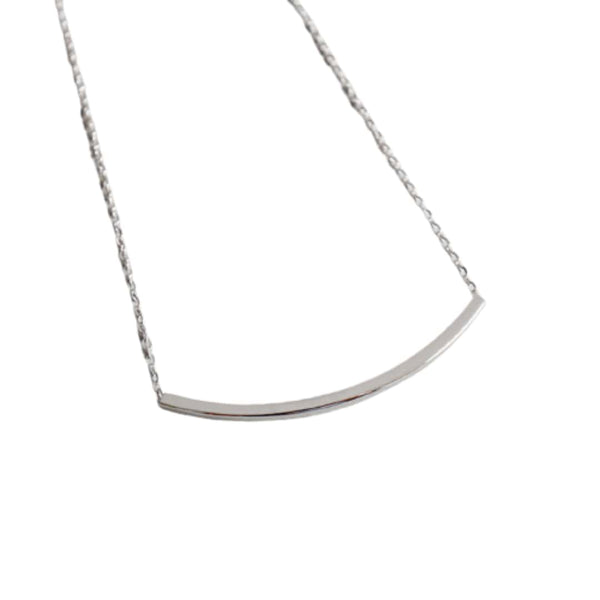 Sterling Silver Curved Bar Necklace