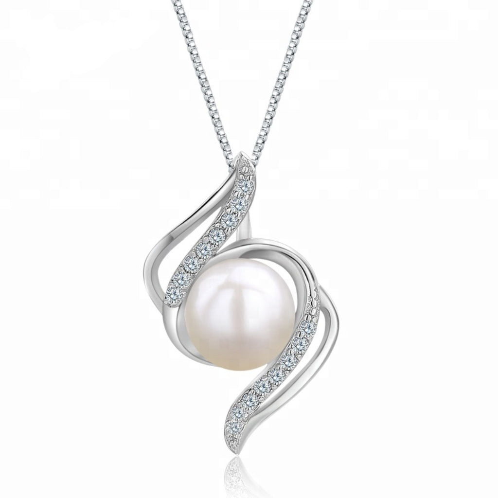 Agnethe Pearl Silver Pendant Necklace SKJ0089040 - Skagen