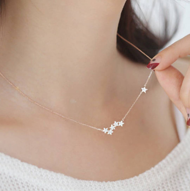 Sterling Silver Star Cluster Necklace