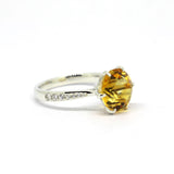 Sterling Silver Citrine & Zircon Cocktail Ring